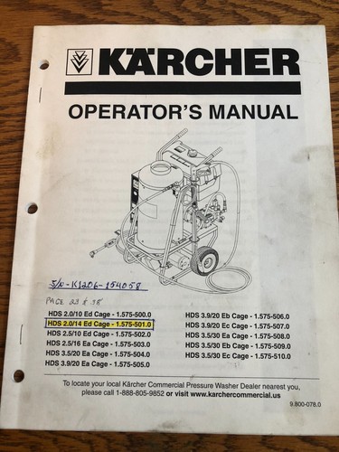 Karcher pressure washer hds - pressure,