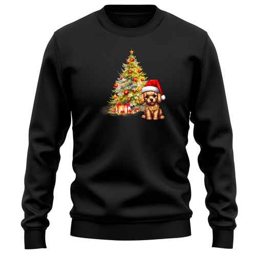 Apricot poodle christmas tree - poodle,