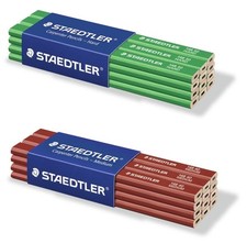 Staedtler Carpenter Pencils 3,6,12 MEDIUM & HARD OR MIX - Lasting Top Quality!