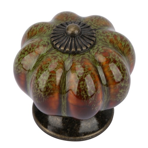 Ceramic pumpkin door knobs - ceramic,