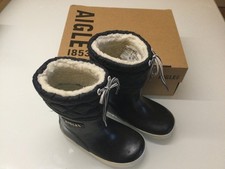 Aigle Giboulee 2 Navy Fur Lined Wellies size 7.5
