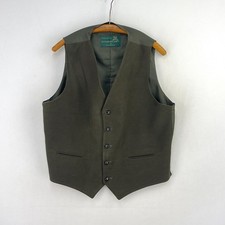 Alexander James Moleskin Waistcoat Mens 46 Green Country Hacking Hunting Vest