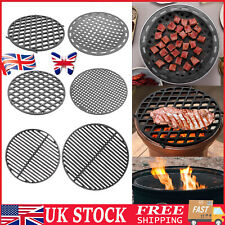 Round Cast Iron Grill Grate Mesh Rack Open Fire Grilling BBQ Cooking Grid Net UK