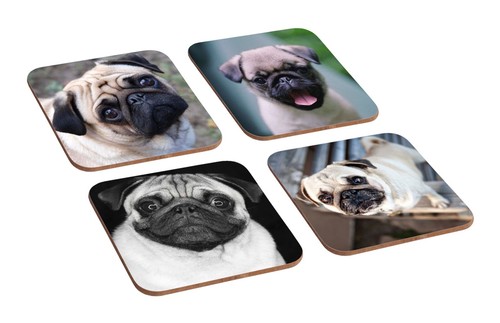 Cute pugs piece wooden - cute,