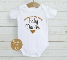 Personalised Baby Vest Bodysuit, Embroidered Clothes, Boy Girl Unisex Gift