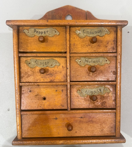 Antique wooden spice - antique, cabinet