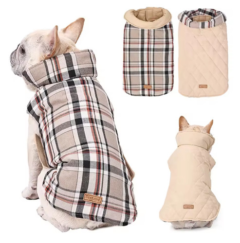 Reversible dog winter coat - reversible,