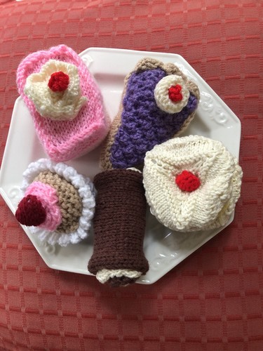 Pretty hand knitted - hand, cakes