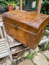 Large Antique Tin Travel Trunk Storage Box Coffee Table Collect N Lancs M6 J34