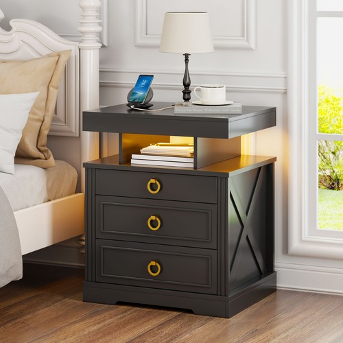 Bedside table with charging - bedside,