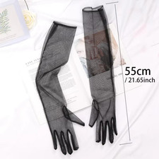 Woman Mesh Sheer Elbow Gloves