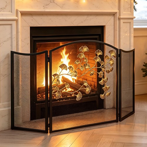 Panel fireplace screen - screen, cover