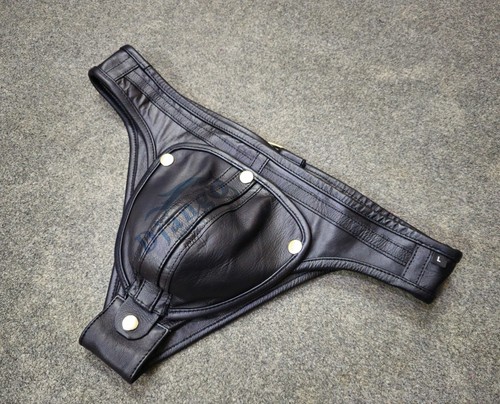 Men leather jockstrap - leather, •