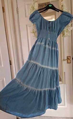 Maxi cotton denim boho - maxi,