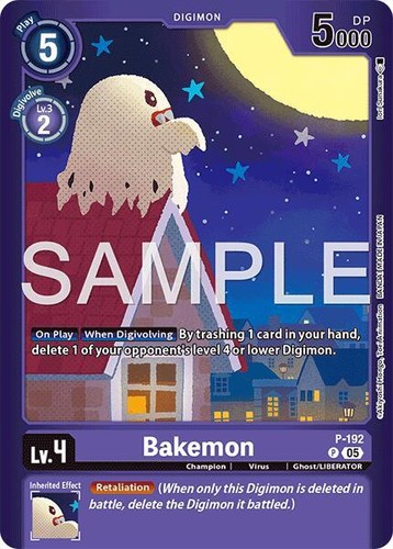 Bakemon 192 digimon card - bakemon,