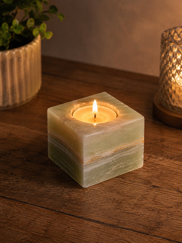 Onyx square tealight holder - onyx,