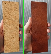 Wood & Genuine Leather DOUBLE SIDED Strop Block for Sharpening Knives & Chisels