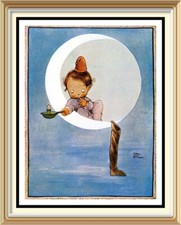 Original c1975 MABEL LUCIE ATTWELL 50yr Old Vintage Print WILL SANTA CLAUS COME?