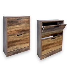 2 Drawer Shoe Storage Cabinet Cupboard Wooden Shoes Stand Rack with Tabletop 