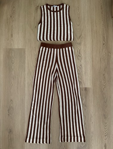 Zara knit striped wide leg - , and