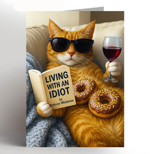 Funny Cat Birthday Card Ginger