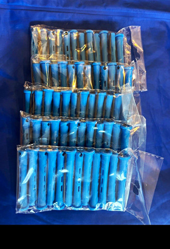 Blue plastic perm rods hair - blue,