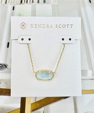 NEW Kendra Scott Elisa Light Blue Illusion Pendant Gold Necklace March