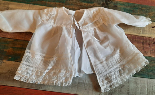 Vintage white nylon with lace - nylon,