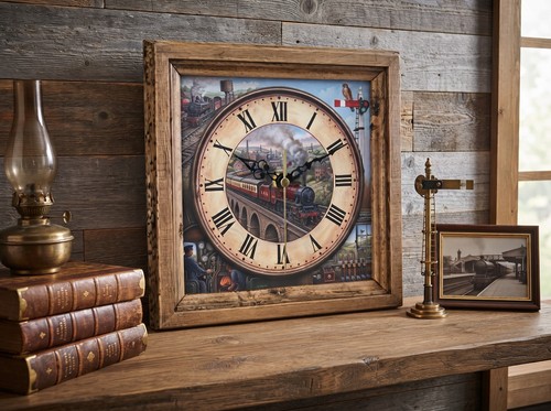 Steam train wall desk - train, or