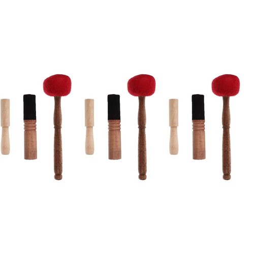 9pcs wooden singing bowl - wooden,