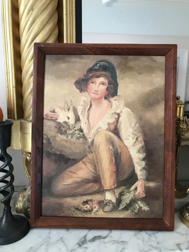 Vintage oil painting portrait - oil,