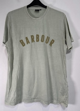 Barbour T Shirt Mens XL Mint Heritage Terra Dye Logo Print Crewneck Tailored Fit