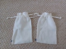 2 NEPTUNE 100% Linen Drawstring Bags Gift Bags Pouches Brand New