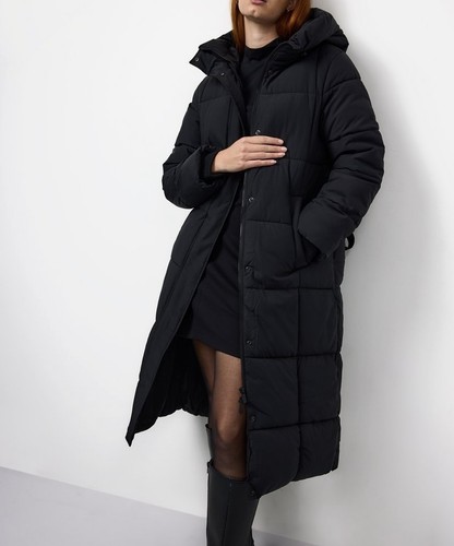 Women black longline padded - black,
