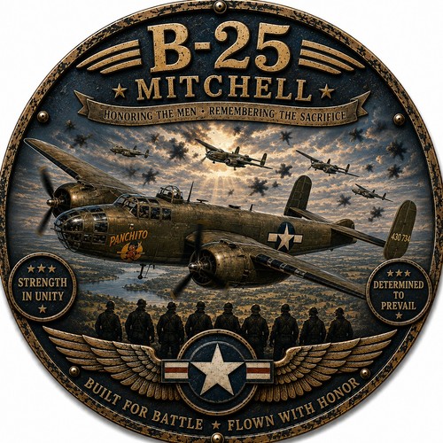 Mitchell metal sign - b-25,