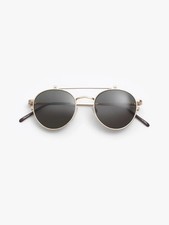 Moscot Drey flip clip glasses, Gold colour, 48-21-145