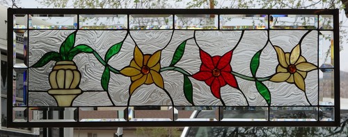 Stained glass transom - stained, window