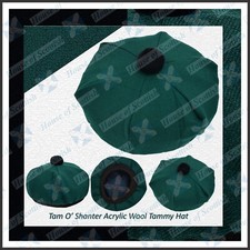 GREEN PLAIN TARTAN TAM O'