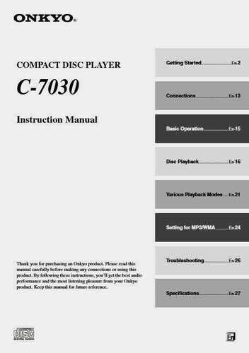 Onkyo 7030 compact disc - c-7030,