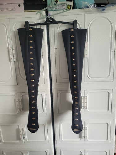 Black gold thigh high sexy - gold,