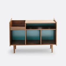 Walnut Vinyl Storage Cabinet