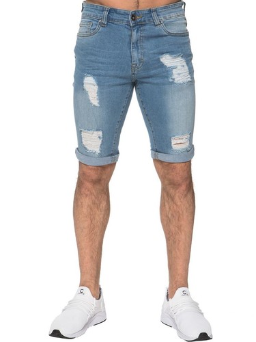 Enzo mens denim shorts stretch - enzo,