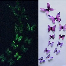  12 x 3D Luminous Butterfly