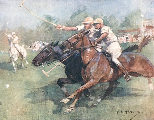 Polo horse riding - riding, antique