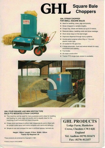 Ghl square bale choppers - ghl, four