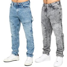 Mens Straight Leg Jeans Enzo Regular Fit Casual Cotton Capenter Pants
