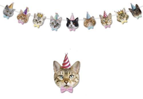 Cat banner pet birthday - banner, party