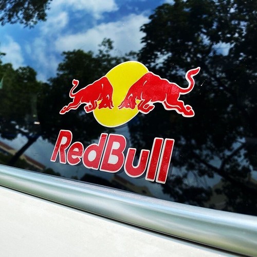 Reflective red bull sticker - reflective,