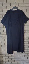 Antthony Originals Black Stretch Knit Short Sleeve Pleat Front Twofer Dress  2X