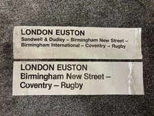 2x British Rail West Coast London Euston Railway Carriage Window Labels